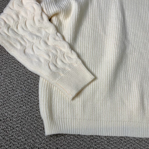 UMGEE Womens Sweater Large Cream Cable Knit Turtle Neck Long Sleeve Pullover NWT - Picture 5 of 13